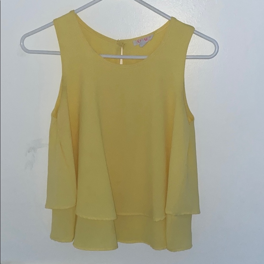 yellow agaci sleeveless blouse